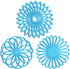 Set of 3 Silicone Trivet Mats, Non-Slip & Heat Resistant Hot Pads for Table & Countertop, Sky Blue