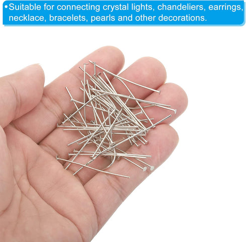 100 Pack 2.5mm 38mm PATIKIL Chandelier Connector Clip Pins, OD x L Chandelier Replacement Prism Copper Pins