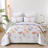Dinjoy Floral Quilt Set Twin Size,Sage Green Bedspreads for Girls 2 Pieces