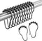 Amazer Matte Black Shower Curtain Rings - Set of 12, Rust-Resistant Metal Hooks for Bathroom Shower Rod