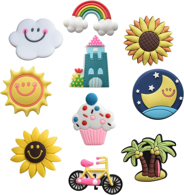 Set of 10 Assorted Fridge Magnets, Colorful Refrigerator Magnets for Home Decoration (Outdoorses Designs)