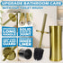 Stainless Steel Toilet Brush and Holder, Golden Toilet Cleaner Brush, Toilet Bowl Brush and Holder for Bathroom Storage