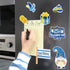 Whaline 17Pcs Hanukkah Fridge Magnets, Yellow Blue White Happy Hanukkah Magnetic Stickers for Holiday Decor