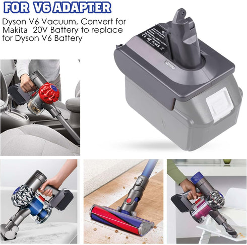 for Dyson V6 Battery Adapter - Makita 18V Battery to V6 Absolute/Motohead/Animal Vacuum Converter