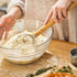 Danish Dough Whisk Sourdough Bread Mixer, 3 Pack Stainless Steel Dough Hook with Wooden Handle
