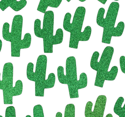 Glitter Green Cacti Confetti Decoration, 100Pcs/pack for Fiesta Engagement, Wedding, Bridal Shower, Bachelorette