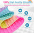 joiyota (33x17.3-Rainbow) Silicone Push Pop Bath Mat for Kids, CPC Certified Non-Slip Rainbow Bathtub Mat with Suction