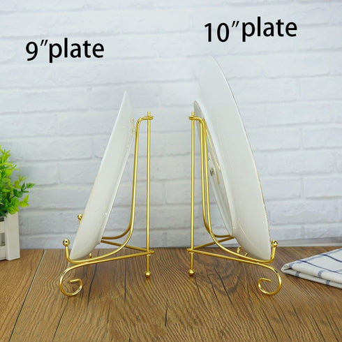 Artliving Gold Iron Display Stand (2 pack 8 Inch) Easel Plate Display Photo Holder for Cookbooks, Picture Frames,