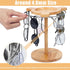 Sunglasses Organizer with 360 Rotating Display, Eyeglasses Rack, Wood Base for 12 Pairs of Eyewear for Desk Dresser