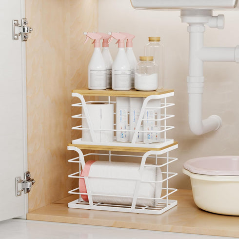 2 Pack TIDIIABODE Stackable Laundry Room Organization and Storage, Laundry Room Decor and Accessories, Trash Bag Holder