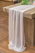 Ling's Moment 10Ft Nude Sheer Chiffon Table Runner with Silver Sparkle for Elegant Wedding, Rustic Boho Party