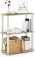 Furinno Turn-S-Tube 3-Tier Compact Display Rack, Multipurpose Shelf with Square Tube, Sonoma Oak/White