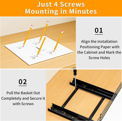 RCHYFEED Pull Out Spice Rack Organizer - Heavy Duty Slide Out Spice Organization for Kitchen and Pantry Cabinets