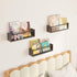 Fixwal Nursery Book Shelves, Set of 3 Floating Bookshelves for Wall, Solid Wood Wall Mounted Storage (Brown)