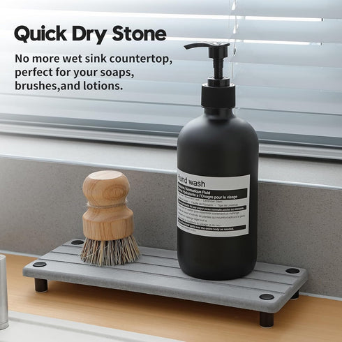 Razborci Counter 10" 4" Fast Stone Drying Tray Diatomite Sponge Holder Mat, Kitchen Sink Organizer Sink Caddy, Kitchen