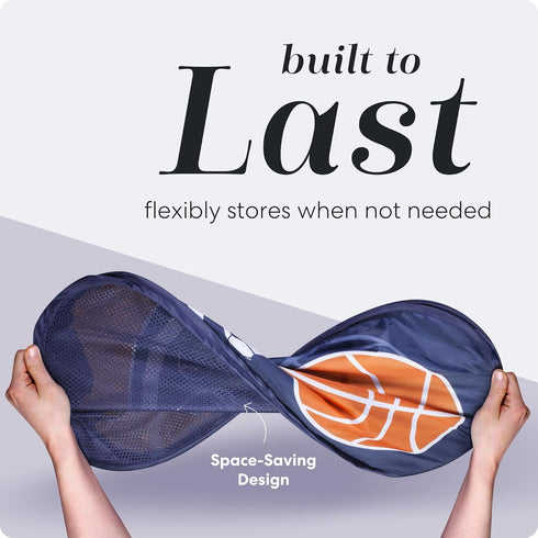 Handy Laundry Collapsible Mesh Pop Up Hamper - Wide Opening, Side Pocket, Breathable, Sturdy, Foldable Design for