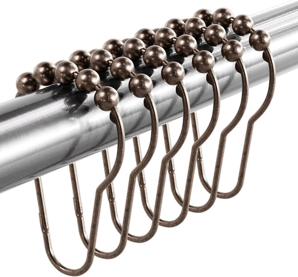 Titanker Set of 12 Rust-Resistant Metal Shower Curtain Hooks Rings for Bathroom Shower Rods