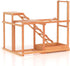 Set GOJOOASIS Chicken Activity Play - Poultry Run with Wood Stand, Ladder, Platforms, Swing, Food Storage, Chicken Toy