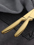 Steak Knife Set, 4-Piece Serrated Steak Cutlery, Gold Stainless Steel Steak Cutlery Knife for Home, Restaurant, Hotel,