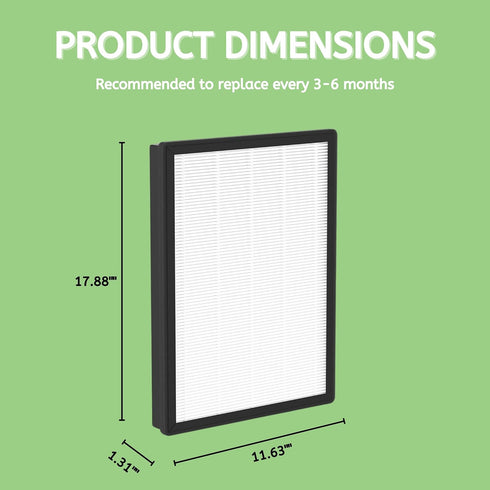 Nispira AP450F True HEPA Filter - Compatible with Envion Allergy Pro AP450 Air Purifier, 1 Pack