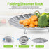 Vegetable Steamer Basket, Premium Stainless Steel - Folding Expandable Steamers Fits Various Size Pot (Extra Large 6.5"