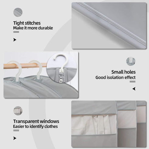 Garment Bags for Travel, 50'' Hanging Clothes Suit Bag (Set of 2, 23.3'' X 50'')