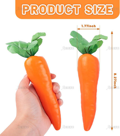 5 Pack AUEAR, Artificial Carrots Plastic Carrot Simulation Fruits Lifelike Fake Vegetables Model Teaching Photo