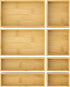 Bathroom Drawer Organizer Trays, 8 PCS Bamboo Stackable Drawer Bins for Kitchen Utensils and Makeup