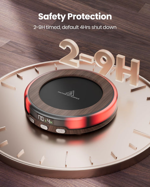 Gaiatop 30W Mug Warmer with Colorful LED Lights, 3 Temp Settings, 2-9Hrs Timer, Beverage Heating Plate for Coffee, Tea