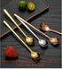 3 6.7-Inch Set, Color Coffee Spoon Long Handle metal Stirring Spoons Teaspoon, Gold Silver Stainless Steel Small