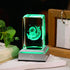 Movdyka Laser Etched Astronaut on Moon Crystal Cube with Color-Changing LED Base - Unique Space Decor, Romantic Night