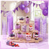 Funnymoom 300 Pack 5oz 3oz Clear Purple Mini Dessert Cups with Spoons Plastic Square Slanted Parfait Appetizer Shooter
