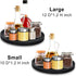 Black Wooden Lazy Susan Turntable Organizer, Small Round Rotating Tray for Kitchen Countertop and Bathroom Decor