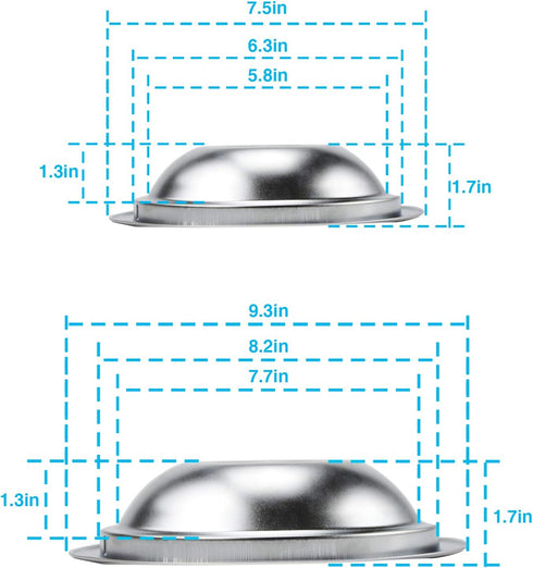 316048413 & 316048414 Range Burner Chrome Drip Pan Bowls Set 4 Pack Replacement for Frigidaire/Electric Kenmore Stove with Locking Slot Includes 2 Large 2 Small (6 Inch and 8 Inch)