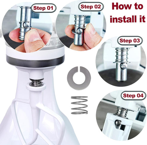 Stainless Steel Spring and Washer, Compatible with Kitchenaid Stand Mixer 3.5/4/5/6/7/8 Quart