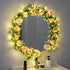 2Pcs 8 Dolicer Artificial Eucalyptus Garlands with Flowers - Roses, Faux Floral Greenery Garlands Fake Flower Vines