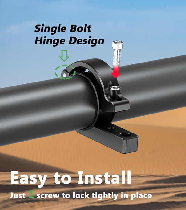 2 PCS UTV Light Bar Mounts, Solid Aluminium Alloy Mounting Brackets for Off-Road LED Light Roll Bar Clamps