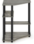 FURINNO Turn-N-Tube Space Saving Corner Desk, Grey/Black French Oak