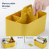 Multiuse Caddy Organizer with Handle - Stackable Yellow Plastic Bin Basket for Art, Craft, Makeup, Bathroom, Kitchen,