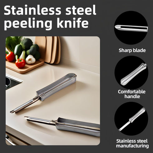 RyanDesign Commercial Professional Stainless Steel Peeler - Swivel Blade, Ergonomic Handle, Potato Eye Remover - Grade