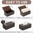 KINGFOM Rectangular PU Leather Tissue Box Cover - Brown Napkin Holder for Bathroom, Home, Office, Car