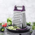 Spring Chef Purple XL Parmesan Cheese Grater - Manual 4-Sided Stainless Steel Box Grater for Kitchen