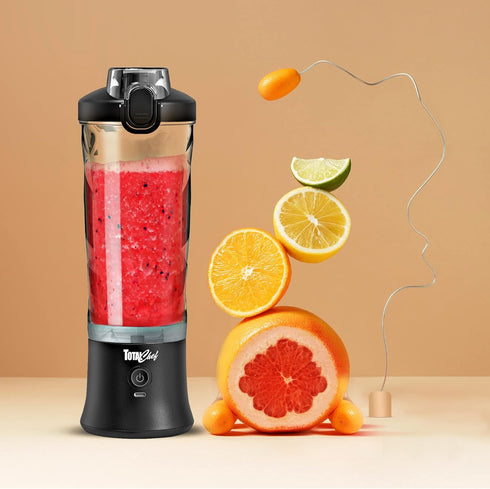 Total Chef Portable Blender for Smoothie and Shake - Mini Juicer Type-C USB Rechargeable Leakproof Travel Lid 20 oz