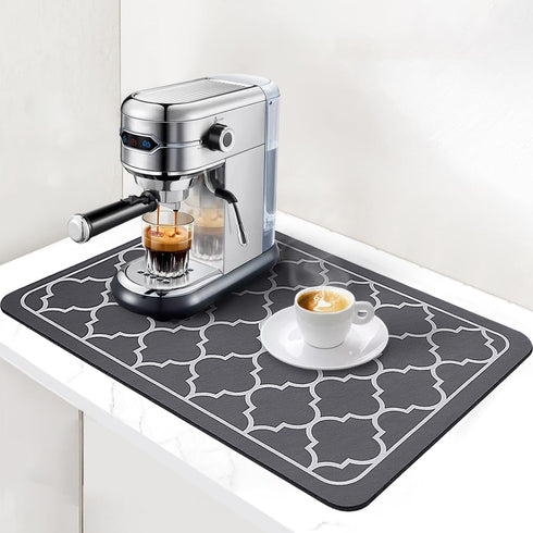 19"x 12" Counter Absorbent Dish Drying Mats for Baby Bottle Dish Rack, Coffee Maker Mat Easy to Clean Non-slip Rubber