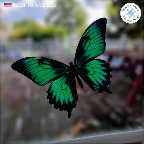 Butterfly Window Clings (36 pcs) - Large Decals for Glass, Blue, Red, Orange, Teal, Decorative, Reusable, Indoor Use