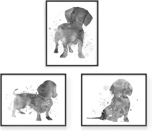 Summit Designs Dachshund Wall Art Set of 4 (8x10) Unframed Prints – Cute Dog-Themed Decor for Kids’ Rooms and Dog Lovers
