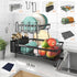 Godboat Dish Drying Rack, 2-Tier Dish Racks for Kitchen Counter with Drainboard & Mat