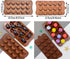 6PCS Diamond Heart Silicone Mold, Valentines Day Rose Flower Chocolate Mold with 2 Liquid Droppers for Baking