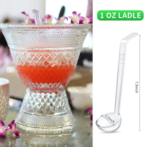 4 Pieces 1 oz Clear Ladle, Small Gravy Ladle with Long Handle for Serving Dressings and Sauces