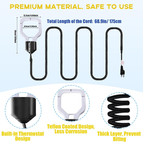 500W 50Gal Magoog Chicken Water Heater, Chicken Water Deicer for Plastic Waterer, Liverstock Water Heater, Cast